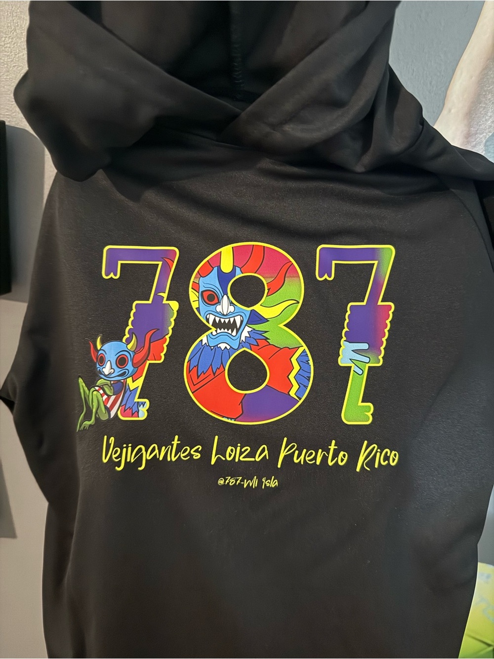 Medium Vejigantes Loiza Puerto Rico Women’s Rashguard with hoodie